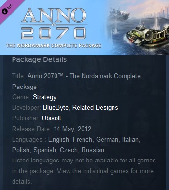Anno 2070 - The Nordamark Complete Package Steam - Click Image to Close